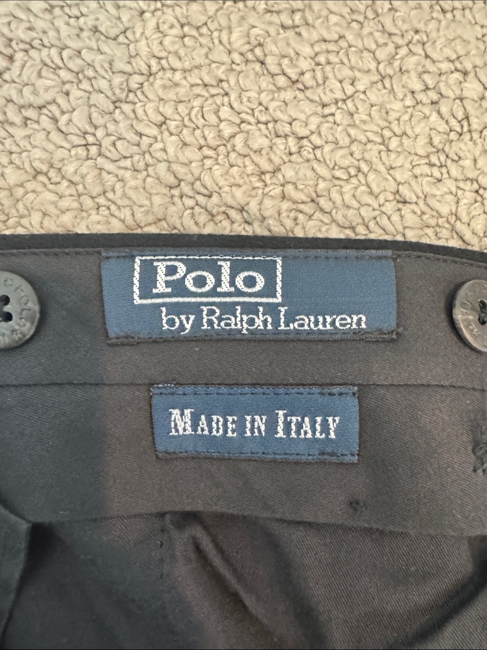 Polo by Ralph Lauren Black Trousers with Navy Labels